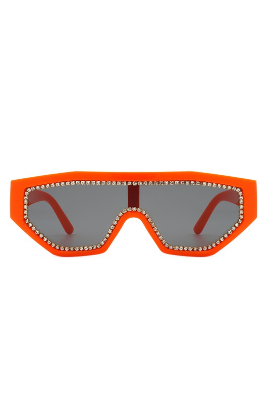 Geometric Glitter Square Sunglasses